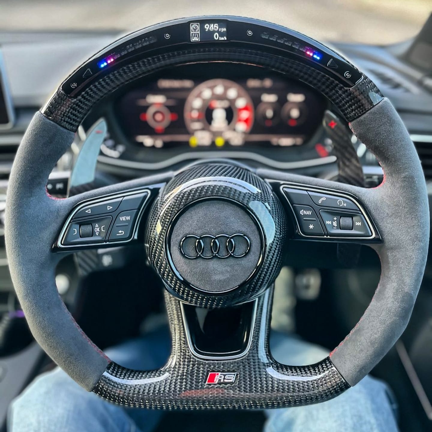 Private custom forged carbon fiber steering wheel with suede for audi – VLM  Auto Parts