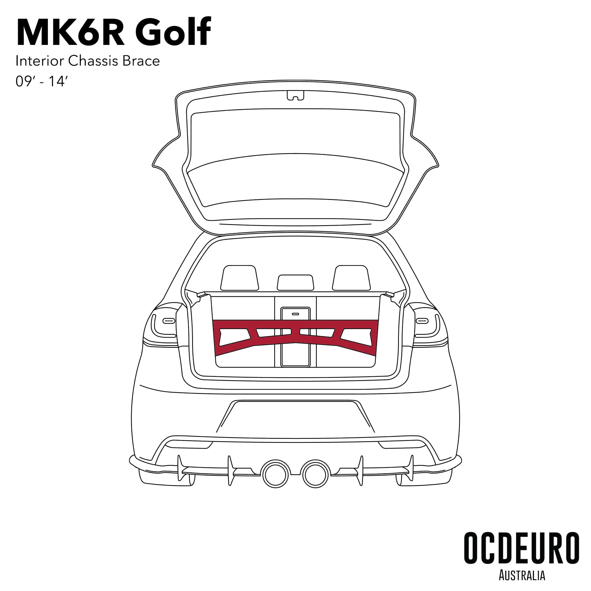 OCDEURO VW Golf MK6 Rear Brace