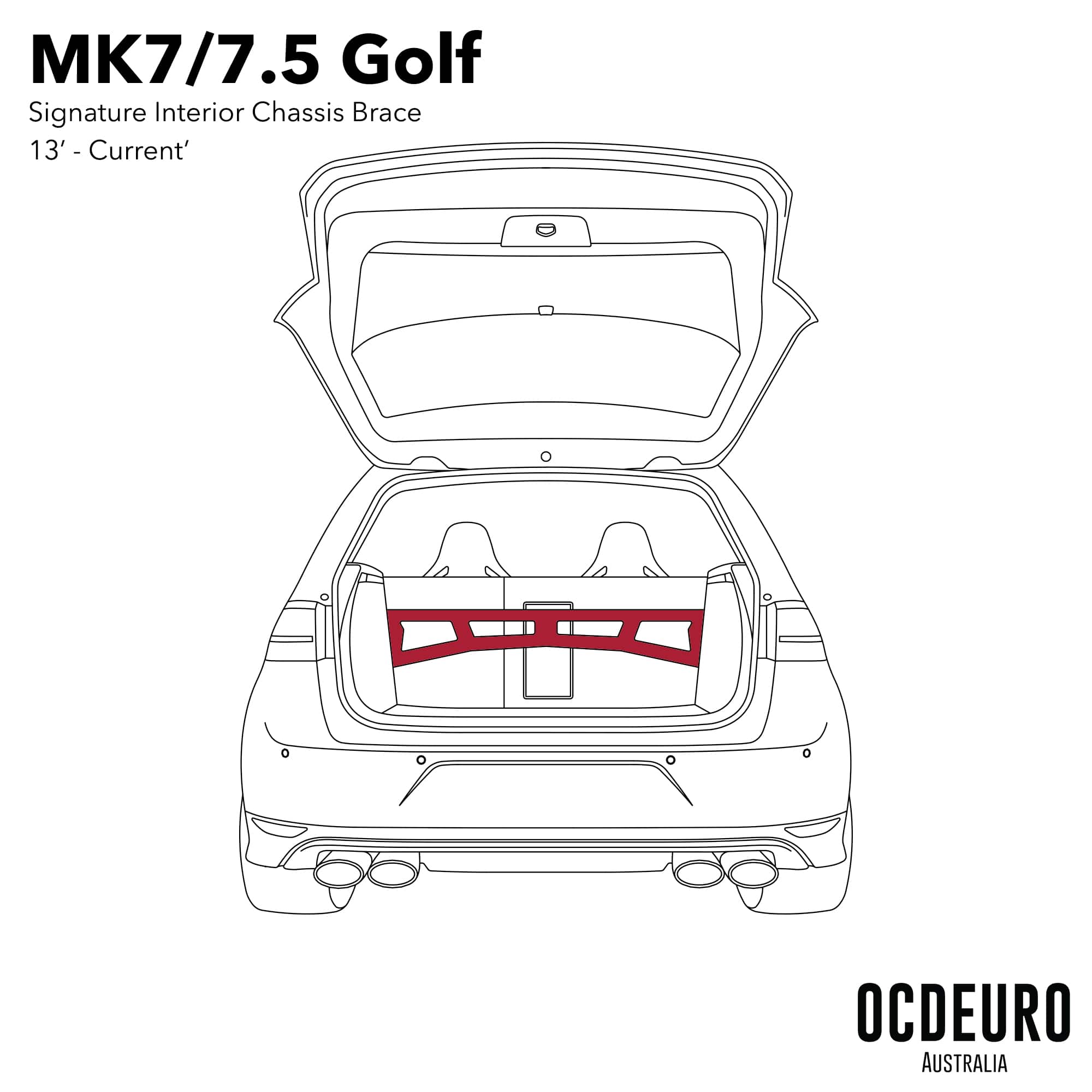 OCDEURO VW Golf MK7 Rear Brace